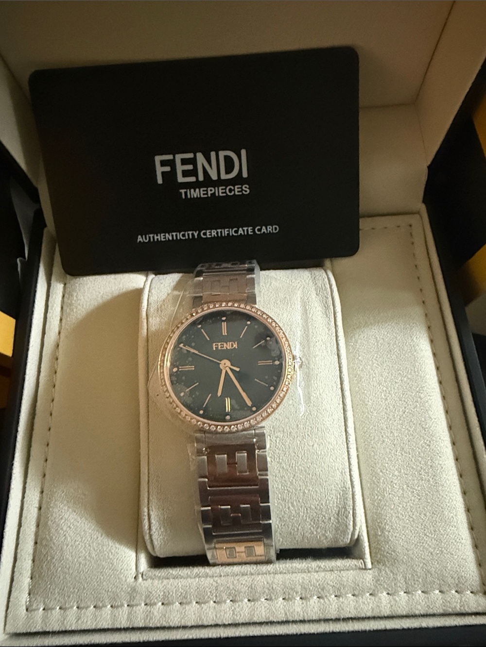 Fendi Two-Tone women’s Watch in Rose Gold and Silver with Branded Bracelet